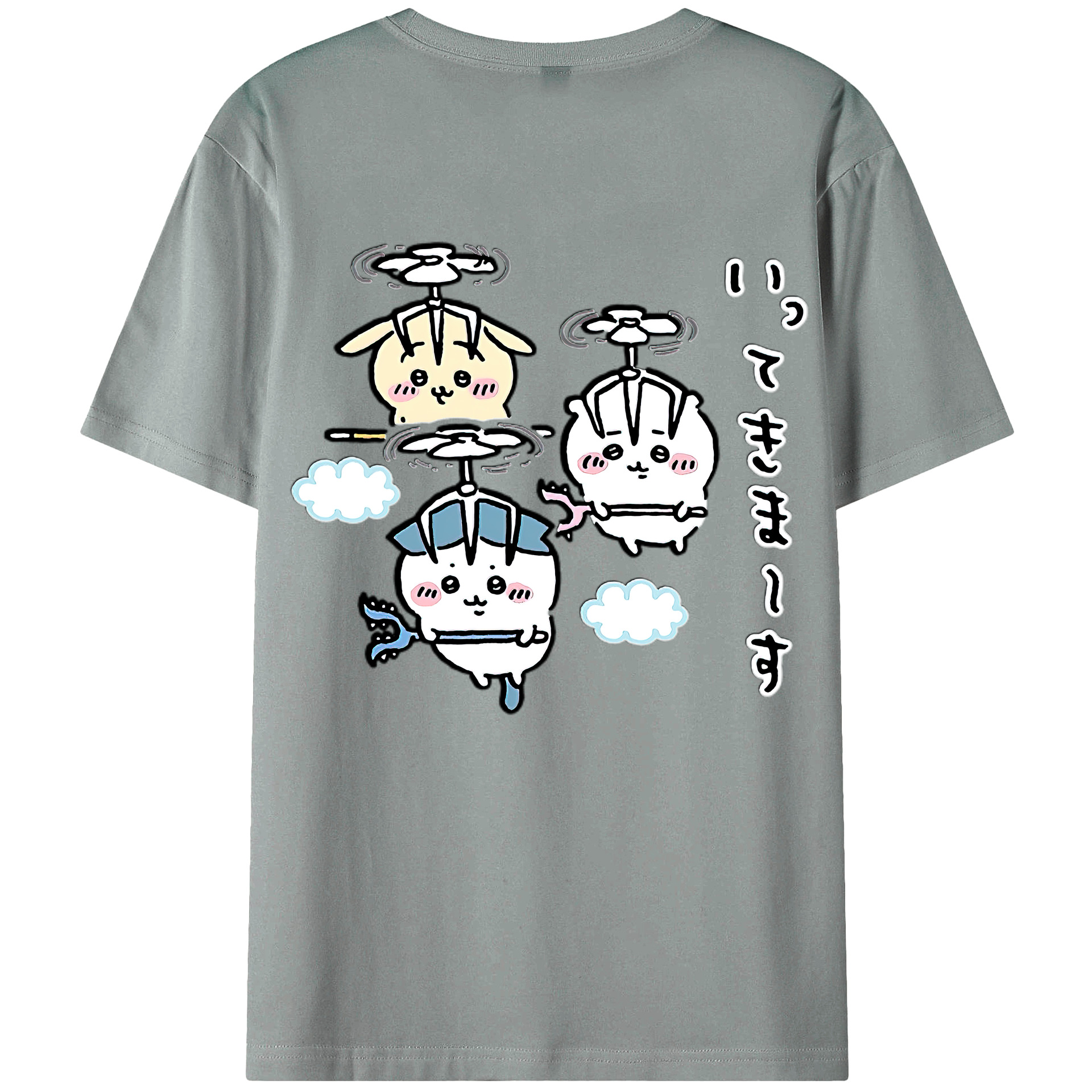 （画像用） ちいかわ ちいかわ Chii-kawa chiikawa 綿100％ メンズ半袖Tシャツ（バックプリント） 通気性